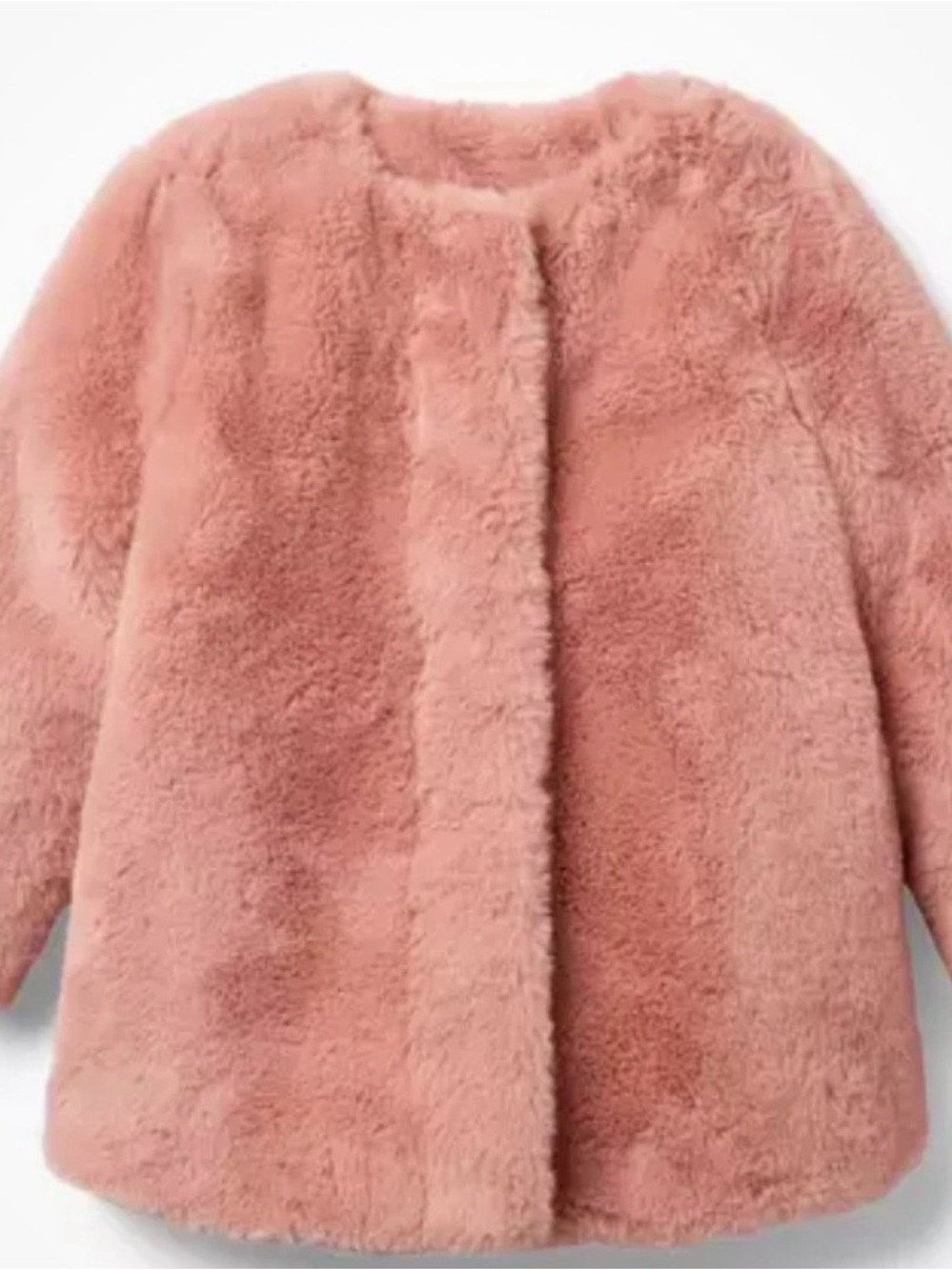 Janie and Jack Plush Faux Fur Pea Coat in Blush Pink